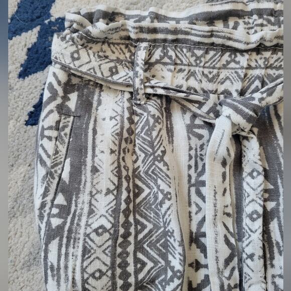 Cali 1850 Casual Linen Pants Smocked Waist Size Medium Gary White - Picture 7 of 10
